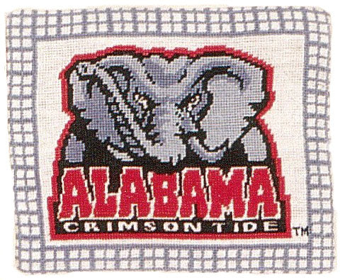 Needlepoint Hand-Embroidered Wool Throw Pillow Exquisite Home Designs Alabama 1