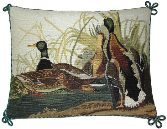 Needlepoint Hand-Embroidered Wool Throw Pillow Exquisite Home Designs 4