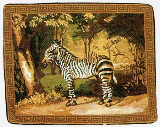 Needlepoint Hand-Embroidered Wool Throw Pillow Exquisite Home Designs All Zebra