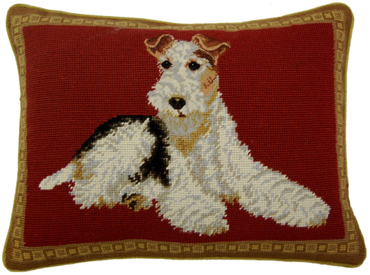 Needlepoint Hand-Embroidered Wool Throw Pillow Exquisite Home Designs on head rest grosspoint