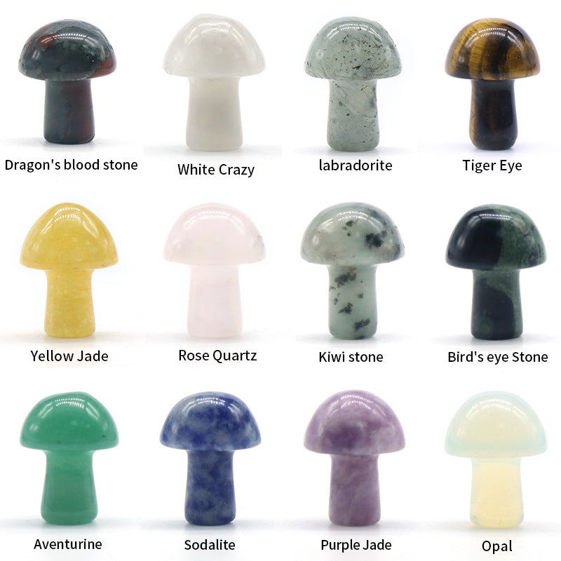 Crystal Stone 2CM Mini Mushroom DIY Micro Landscape Forest Garden Flower Pot Decoration Small Mushroom Decoration